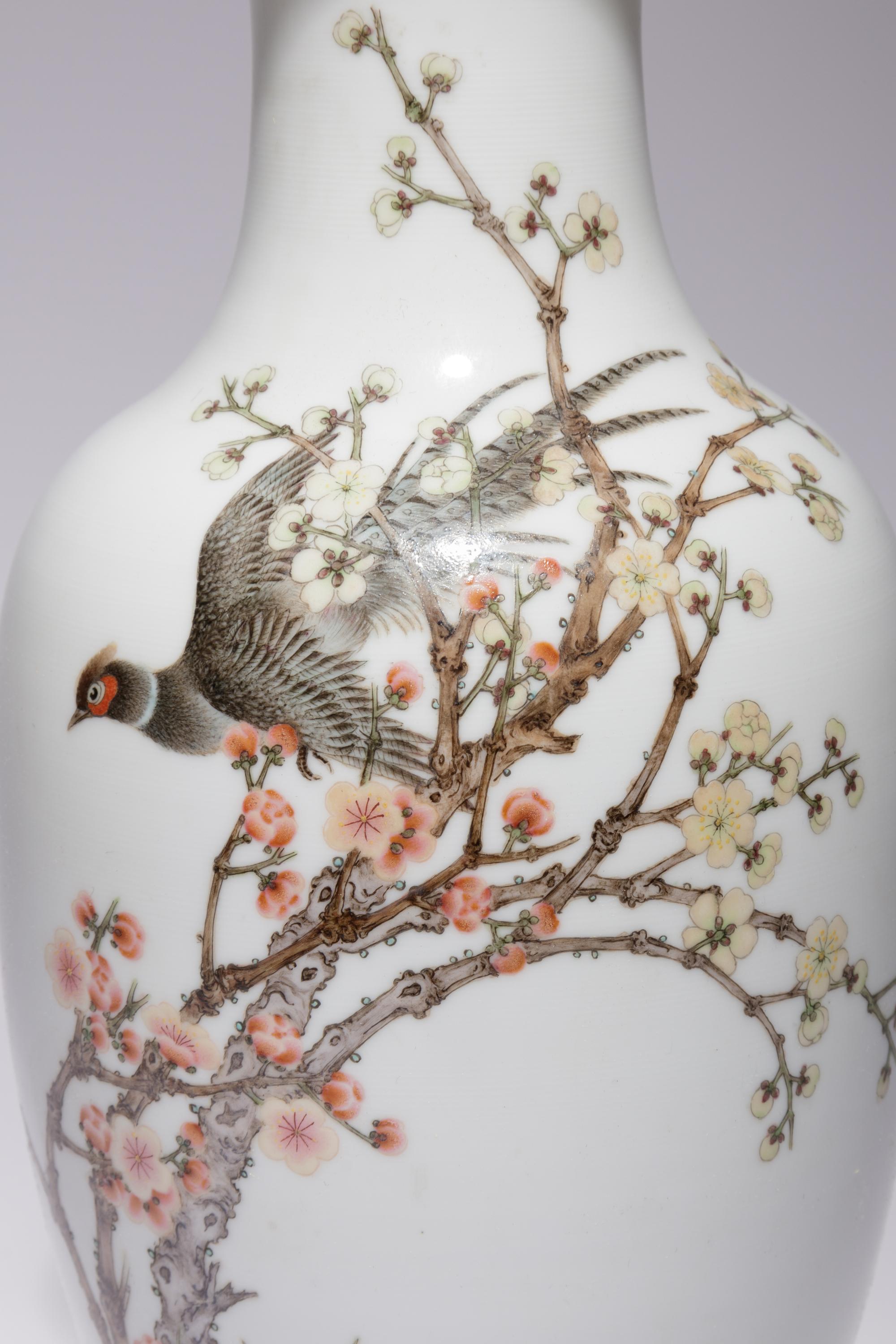 A Famille Rose Eggshell Porcelain Vase