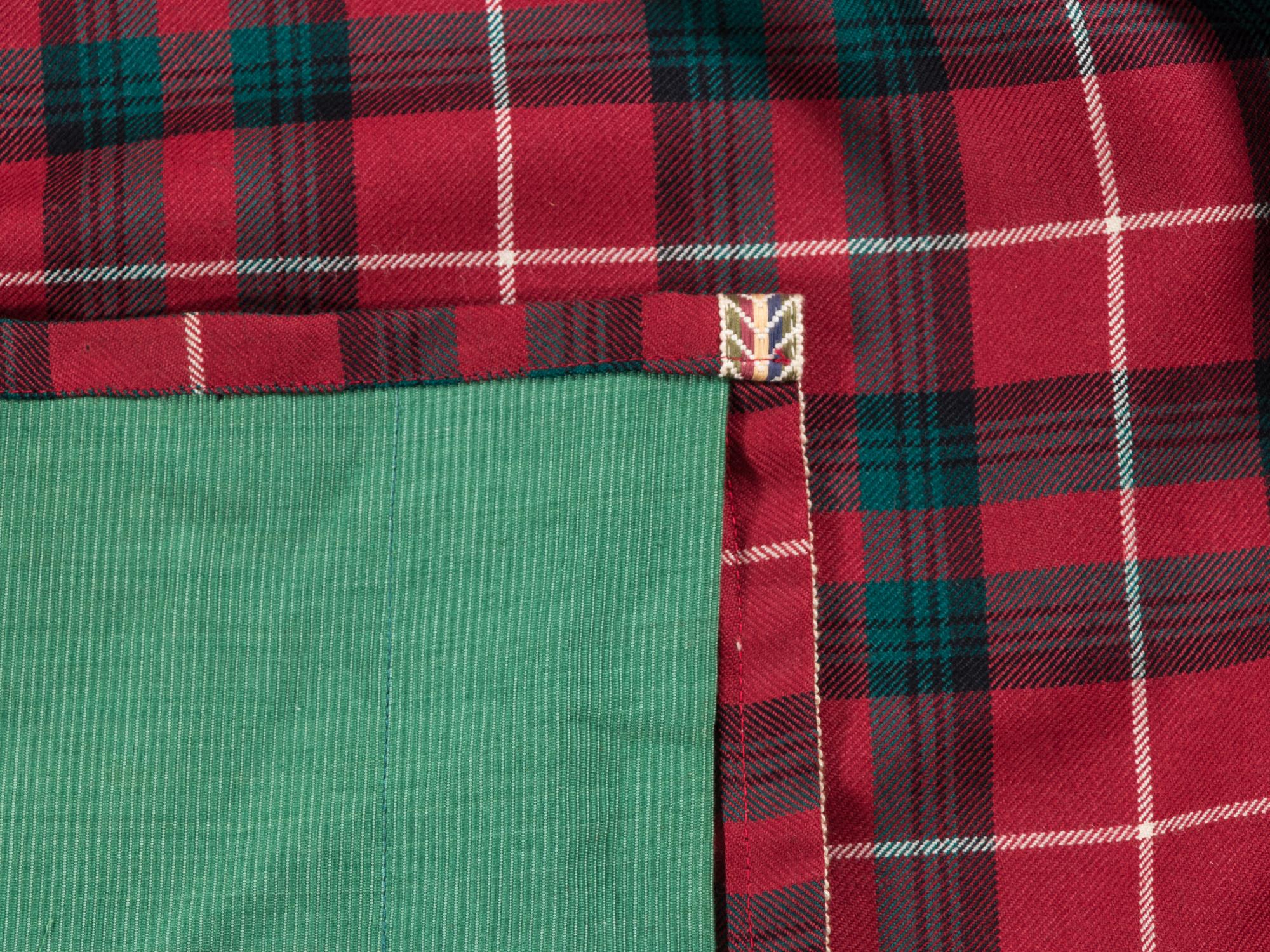 A Pair of Tartan Drapery Panels by Jonas New York