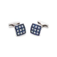 SAPPHIRE AND DIAMOND CUFFLINKS