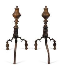 A Pair of Federal Style Ball-Top Andirons