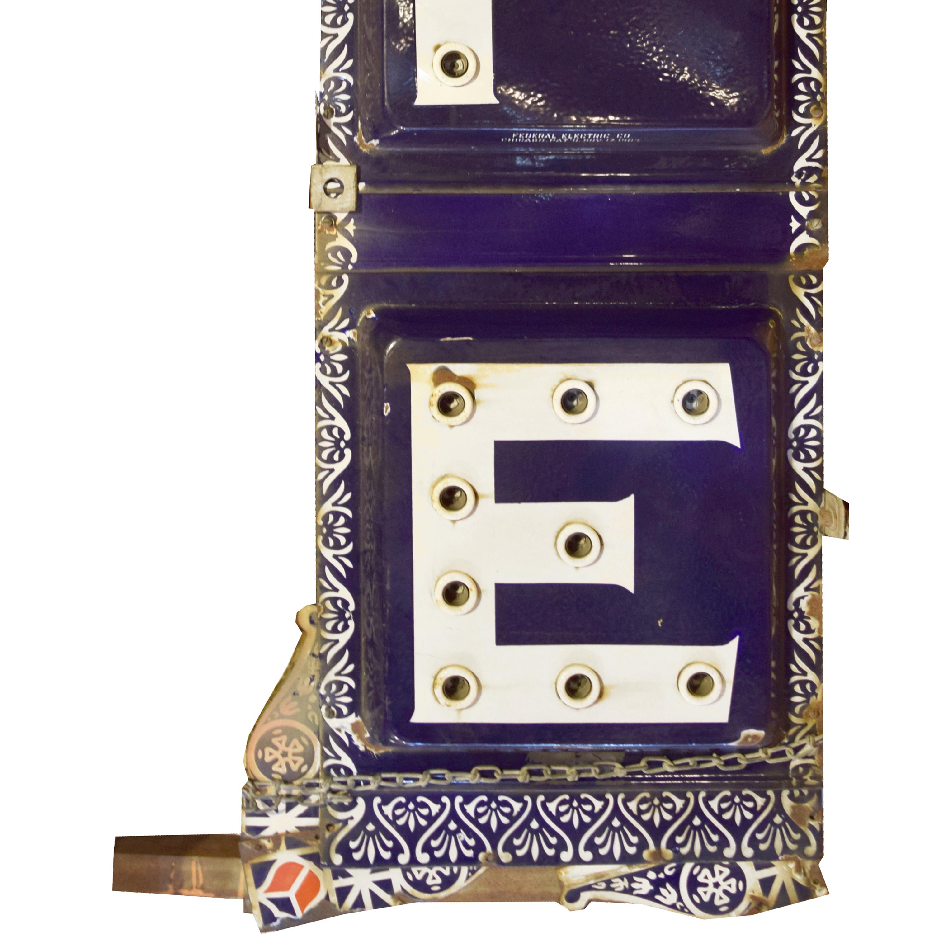 An Enameled Double-Sided Cafe Sign, Federal Electric Co., Chicago, IL. 35" W x 8" D x 118" H — United States, Early 20th Century