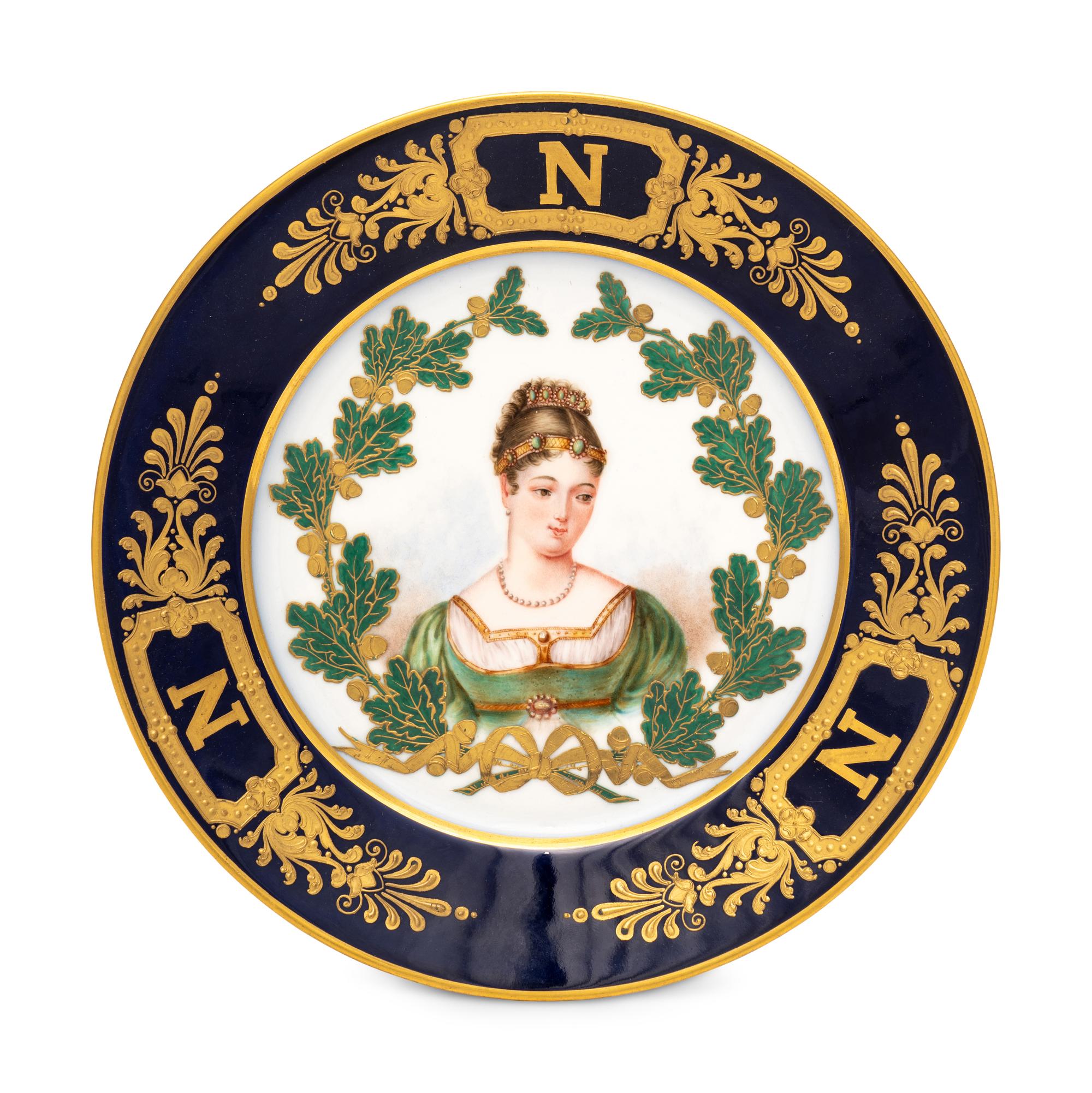 A Sèvres Style Porcelain Cabinet Plate