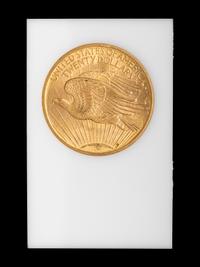 A 1908 Saint Gaudens; No Motto $20 Gold Coin