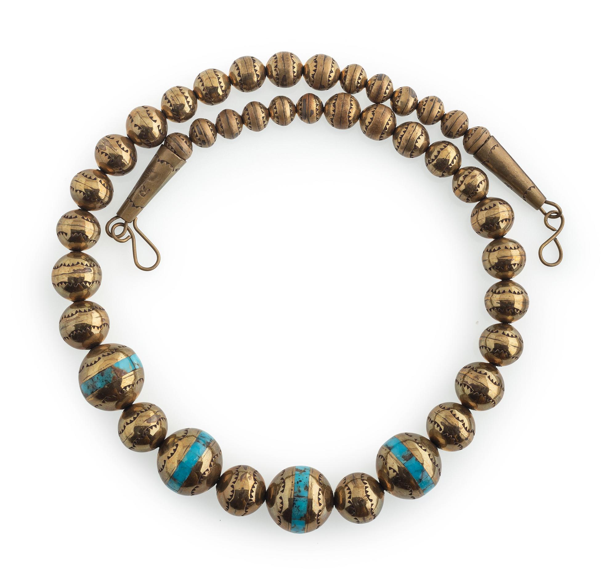 Brass and Turquoise Necklace