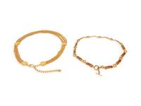 Two Gucci Gold-Tone Metal Belts, Late 20th Century