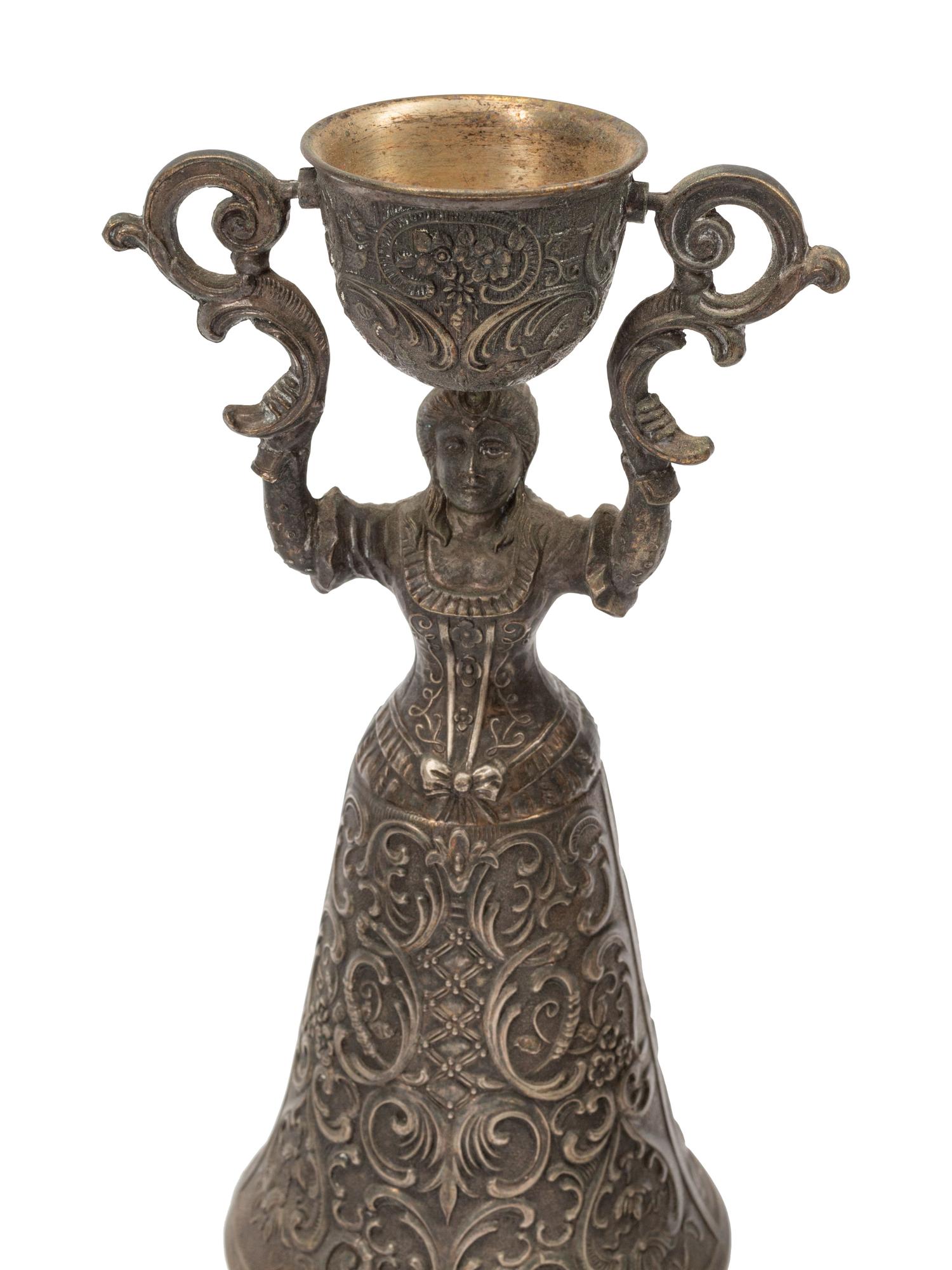 A Group of Six Continental Silver-Plate Wager Cups