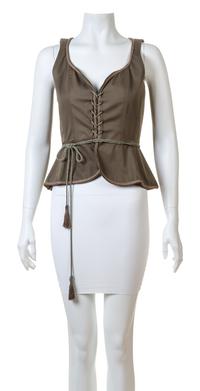 A Saint Laurent Army Green Cotton Vest, Size 38.