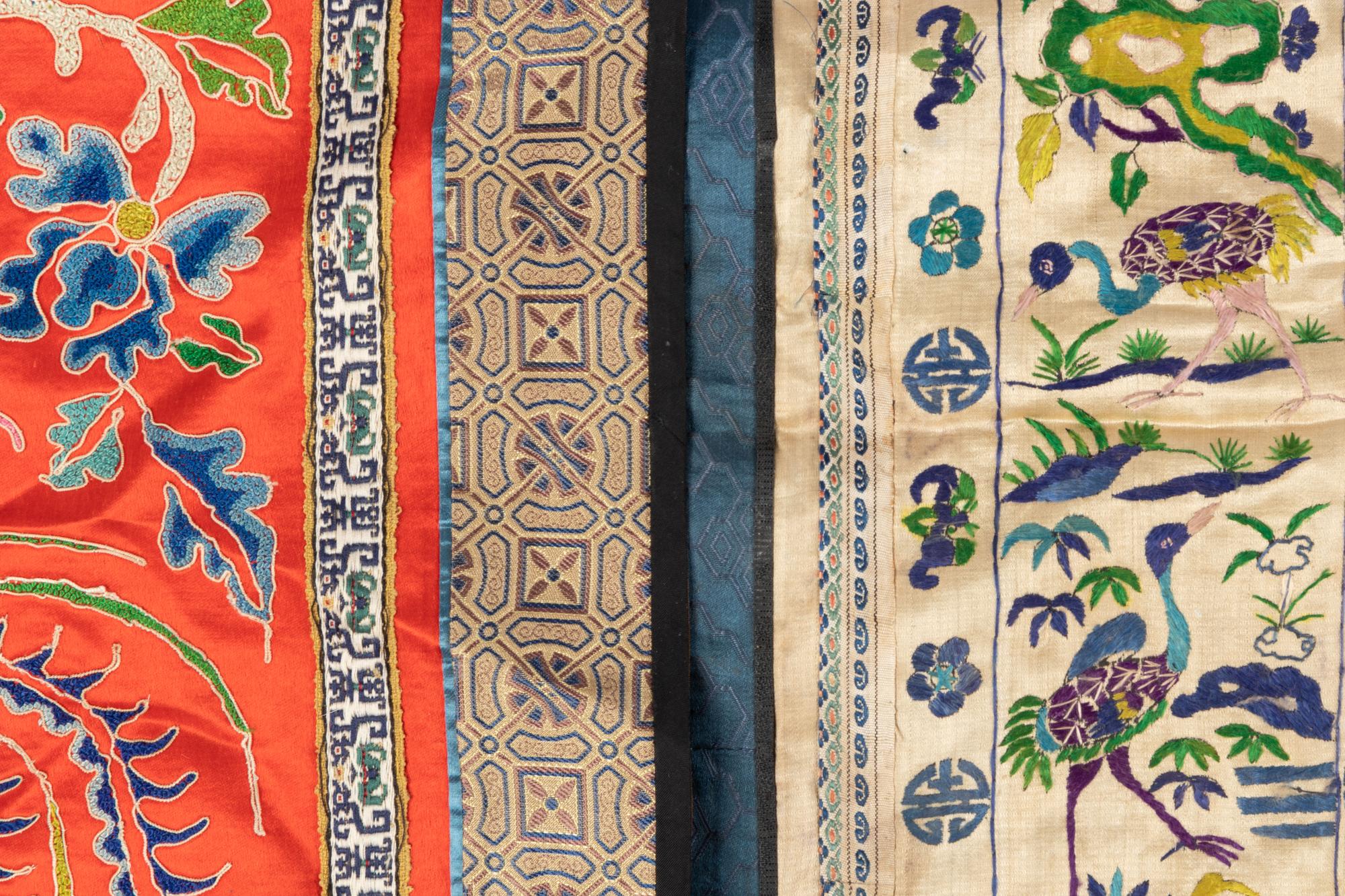 Twelve Embroidered Silk Panels