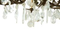 A Continental Gilt Bronze and Glass Twelve-Light Two-Tier Chandelier