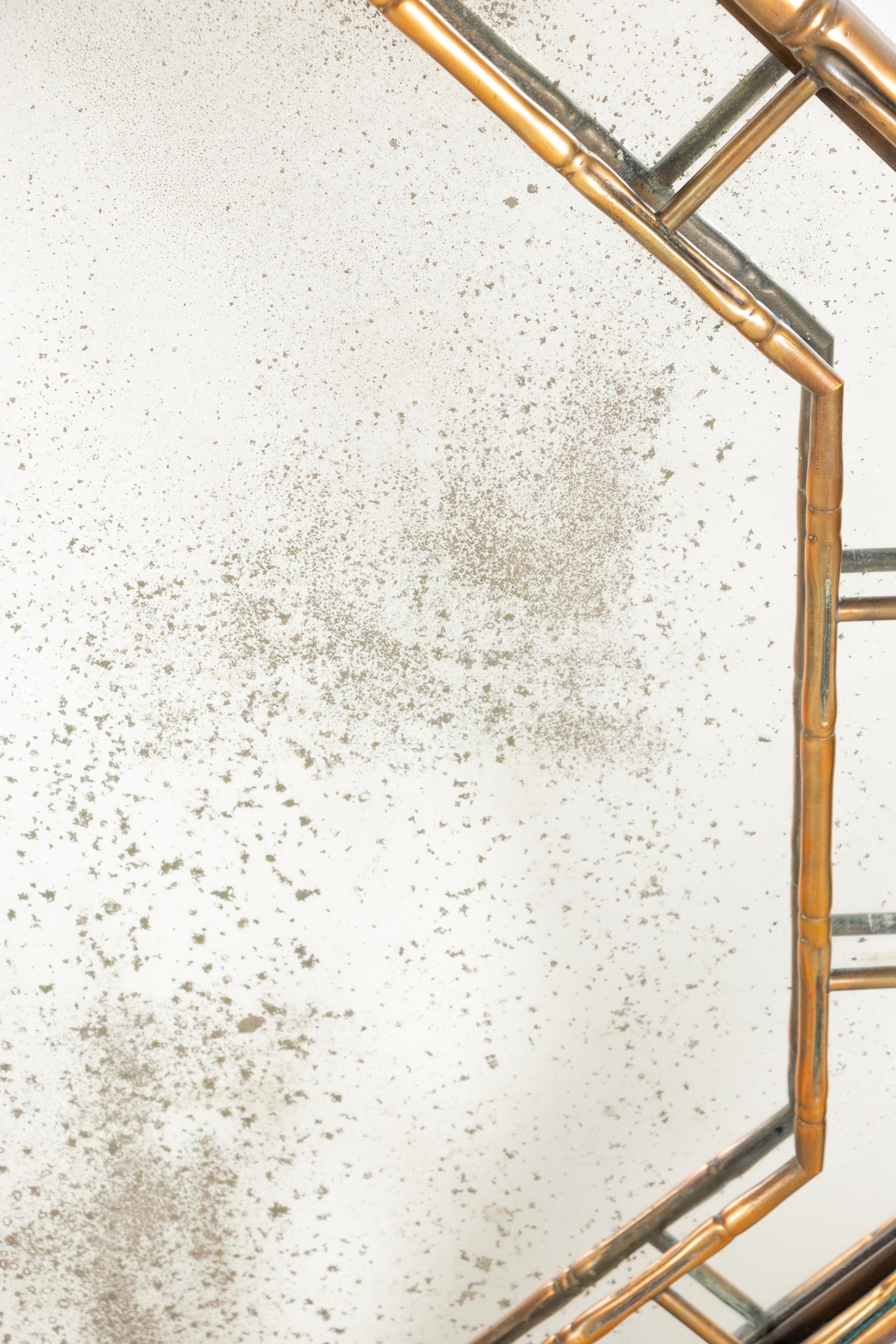 A Giltmetal Simulated Bamboo Mirror