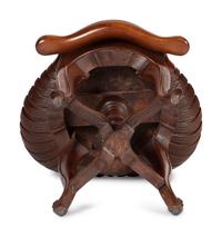 An Italian Grotto Shell-Carved Walnut Adjustable Music Stool