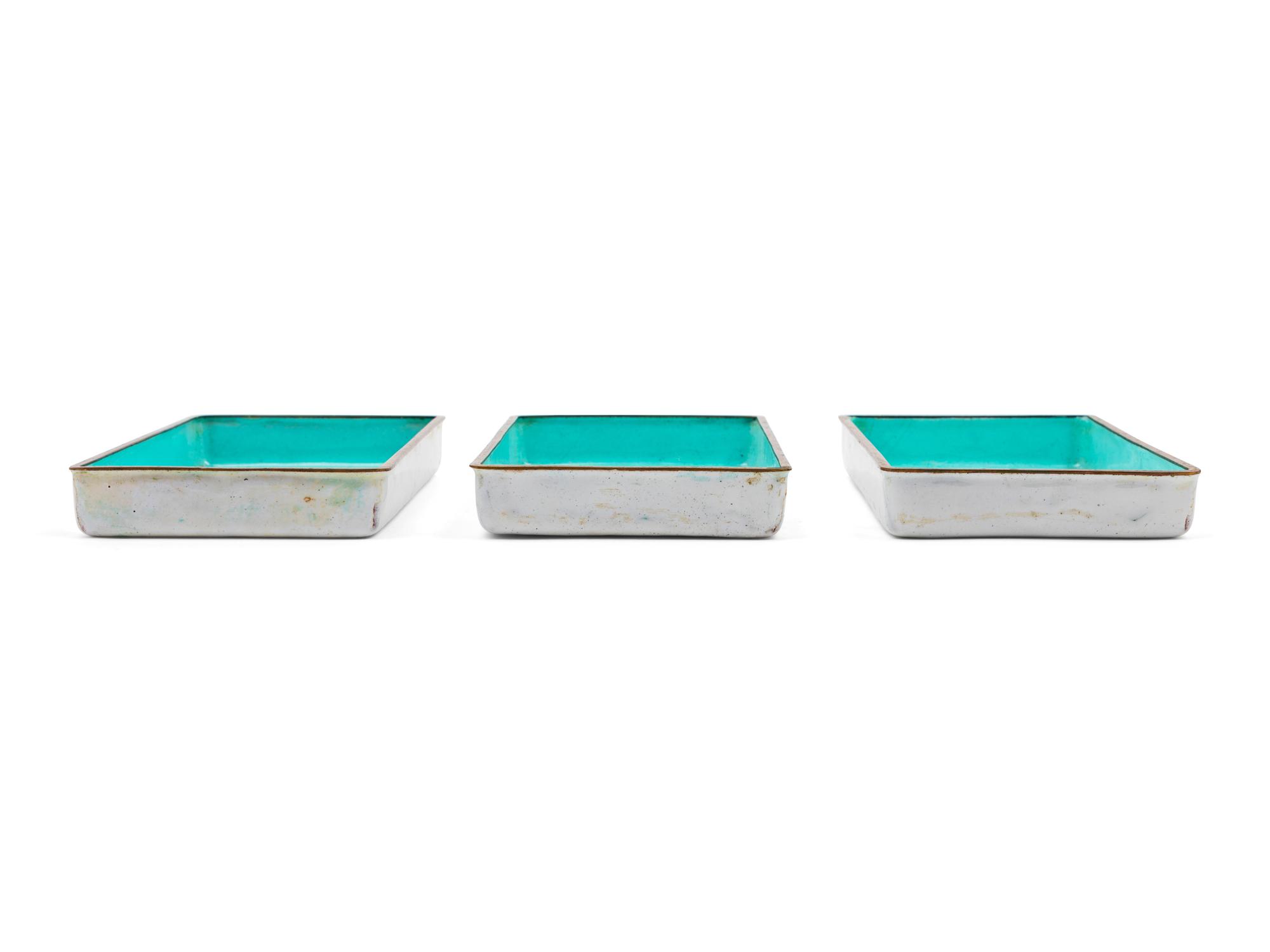 Three Chinese Painted Enamel Plates