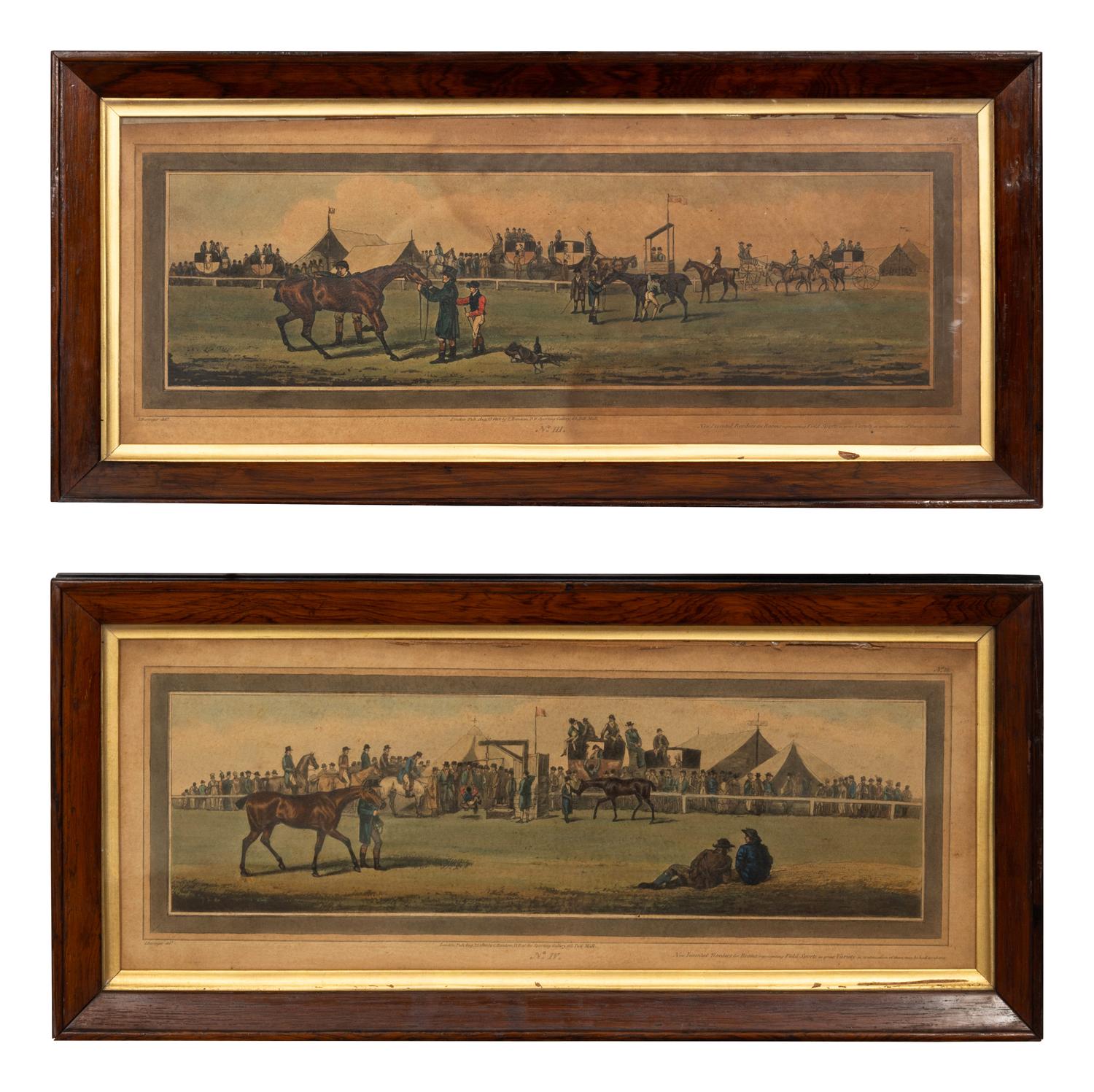 A Set of Sixteen English Hand-Colored Sporting Engravings