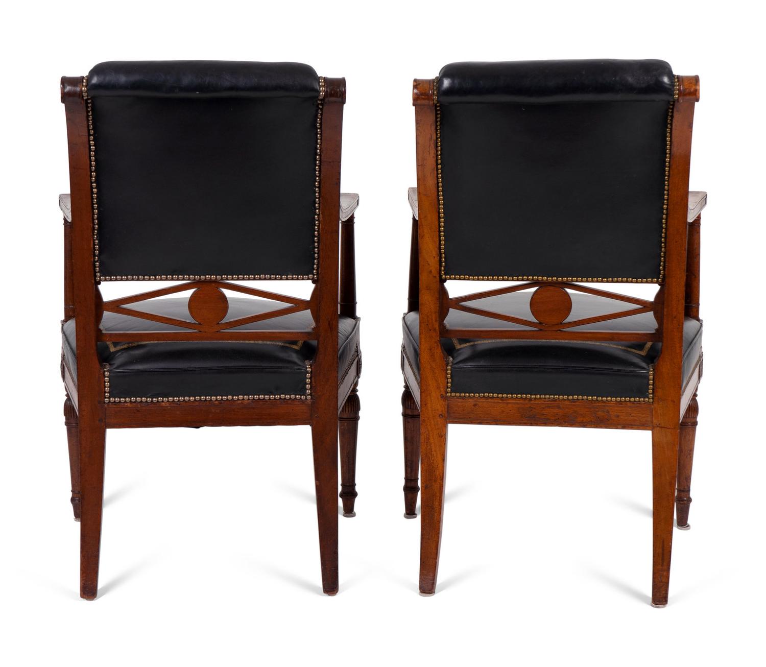 A Set of Four Directoire Mahogany Fauteuils A Chassis by Jacob Freres — CIRCA 1796-1803