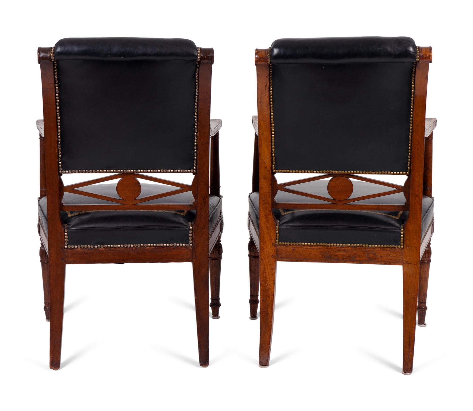 A Set of Four Directoire Mahogany Fauteuils A Chassis by Jacob Freres — CIRCA 1796-1803