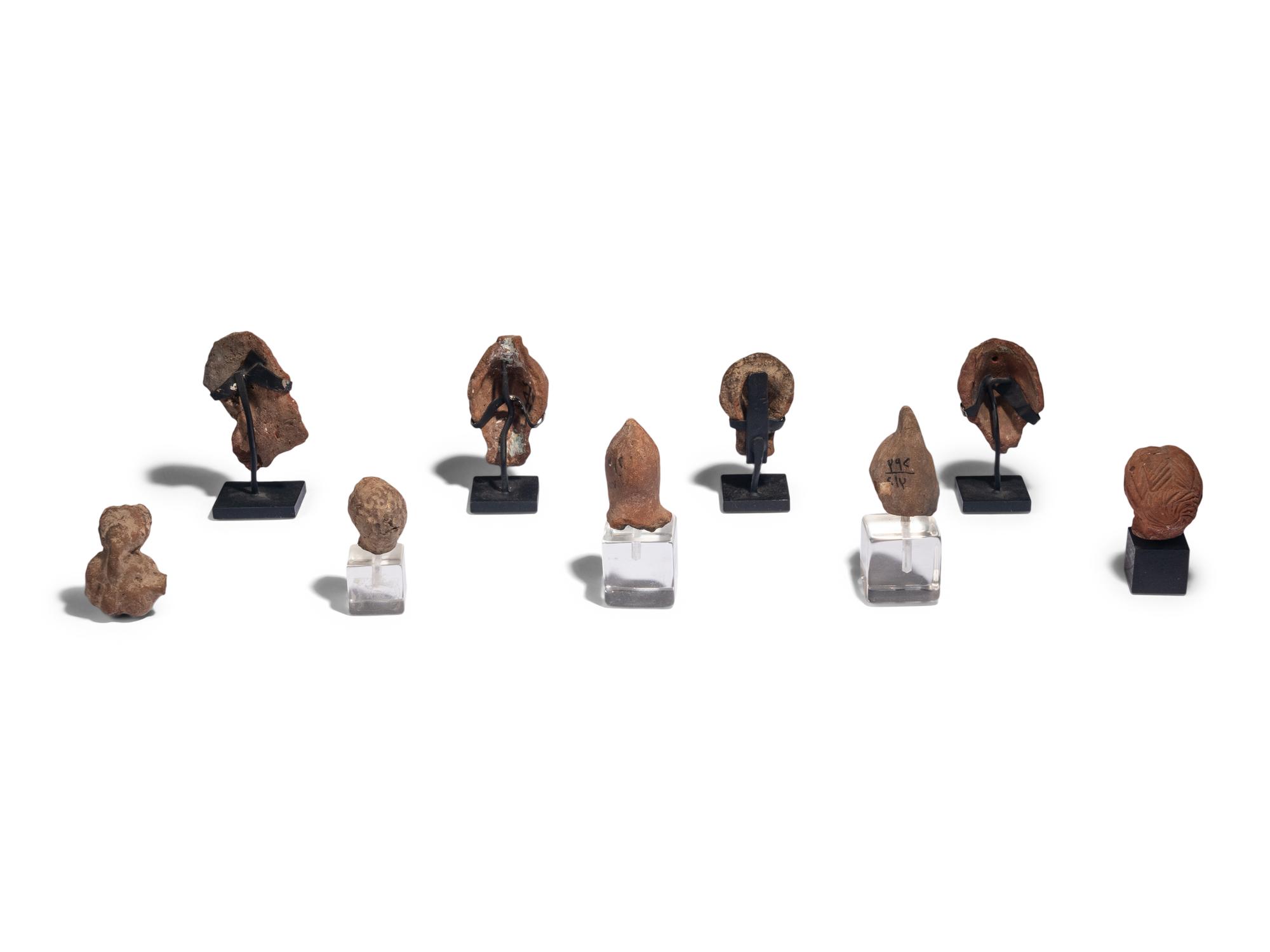 Nine Greco-Roman Terracotta Heads