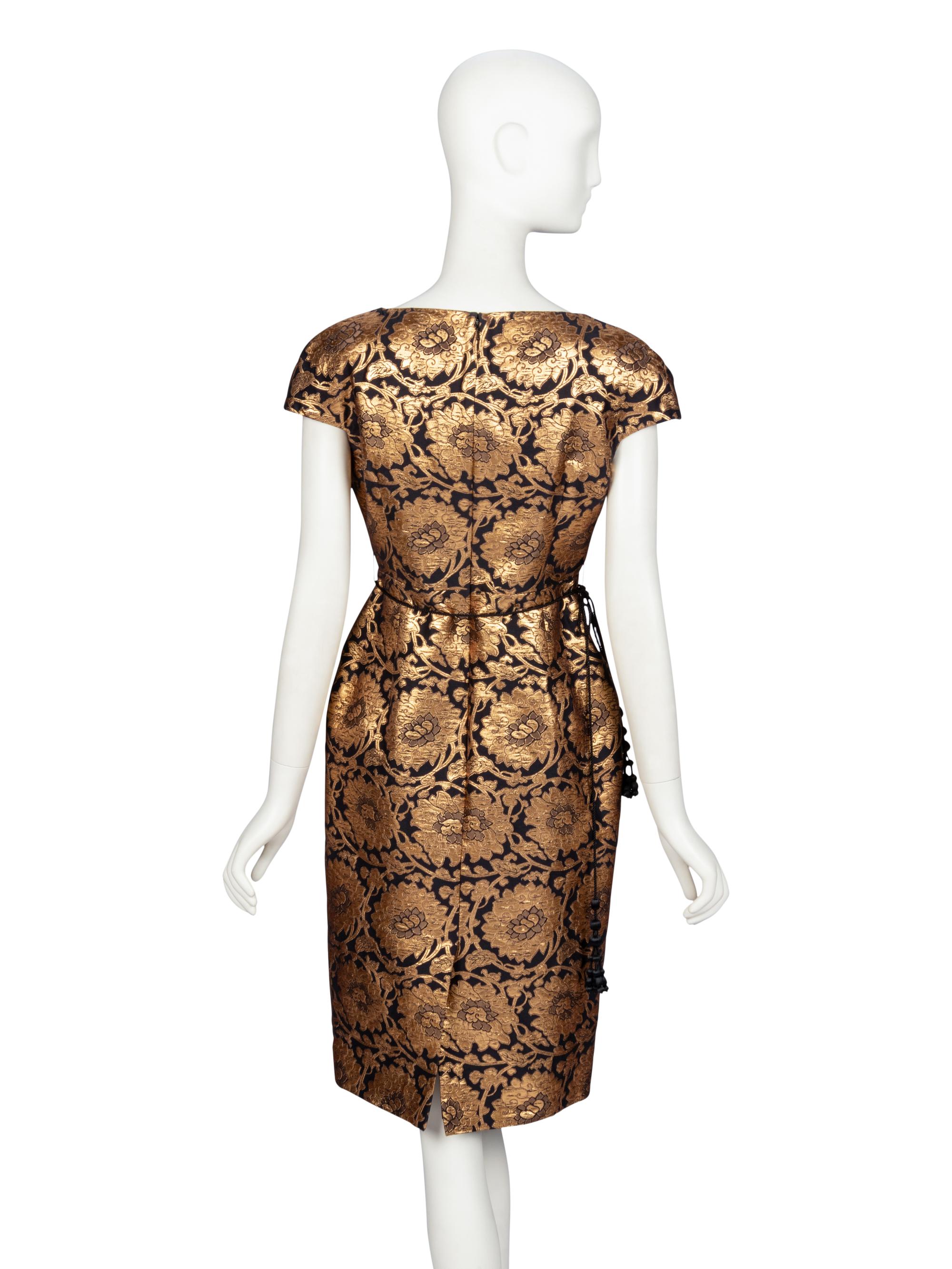 Christian Dior by John Galliano , Gold Brocade Cocktail Dress, 2009