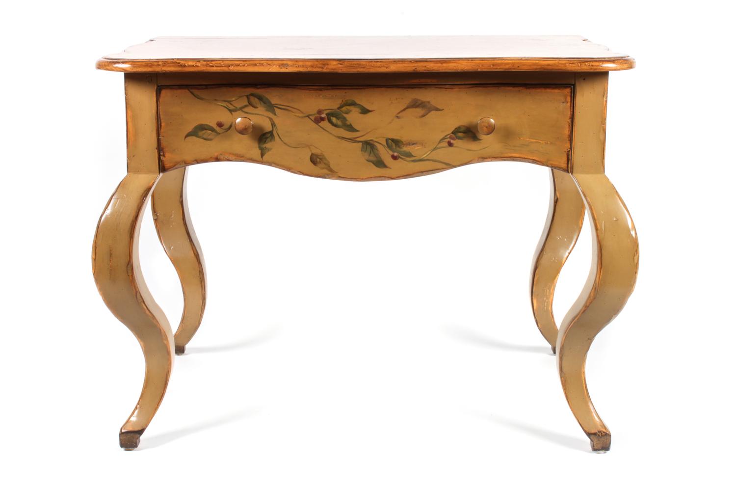 Contemporary Painted Side Table Height 27 inches x width 35 inches x depth 23 inches