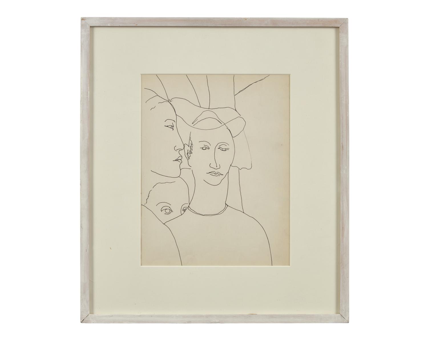 Ladies in Waiting Outside (Study from Piero della Francesca’s Discovery of the Wood of the True Cross and Meeting of Solomon and the Queen of Sheba), 1960-61