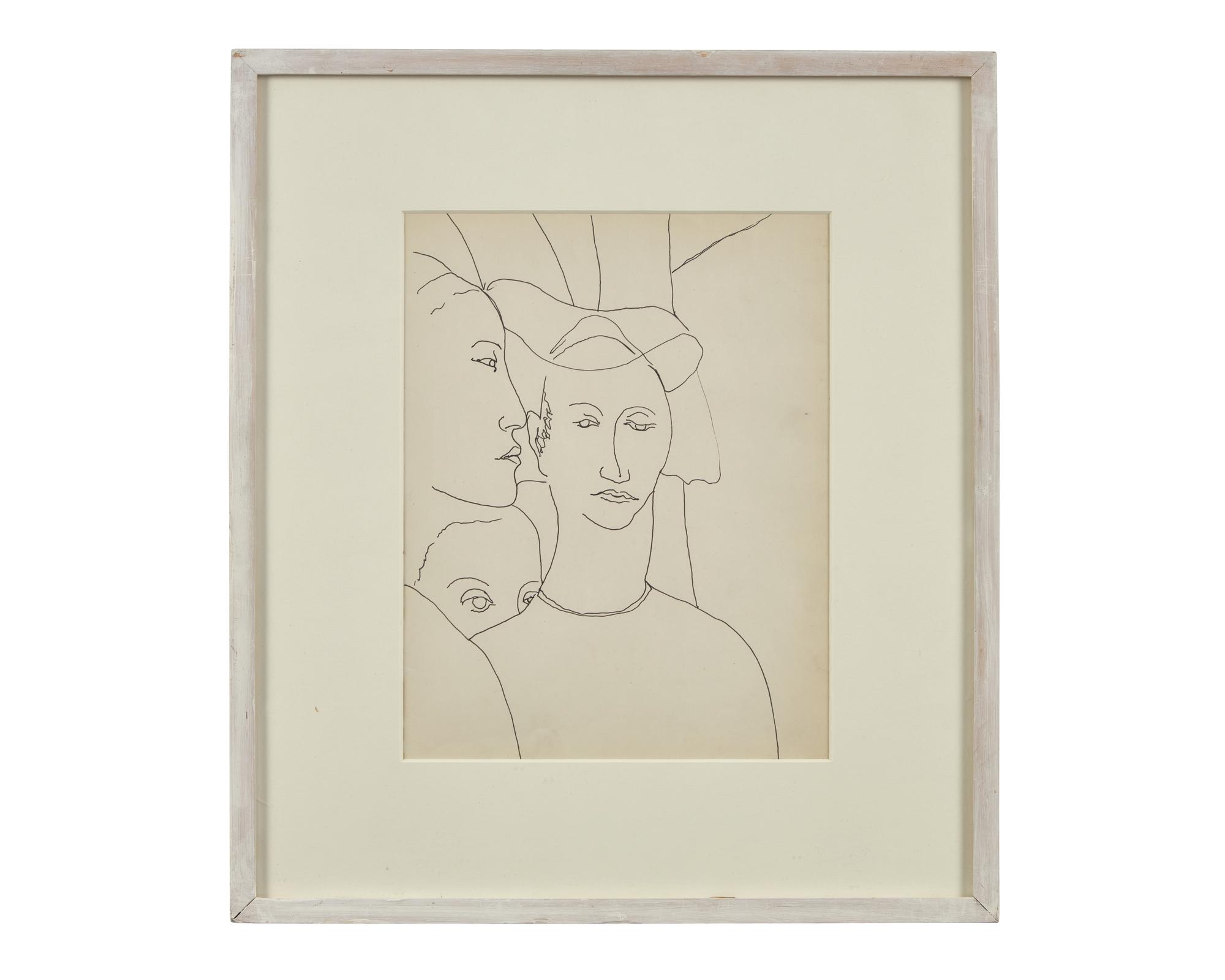 Ladies in Waiting Outside (Study from Piero della Francesca’s Discovery of the Wood of the True Cross and Meeting of Solomon and the Queen of Sheba), 1960-61
