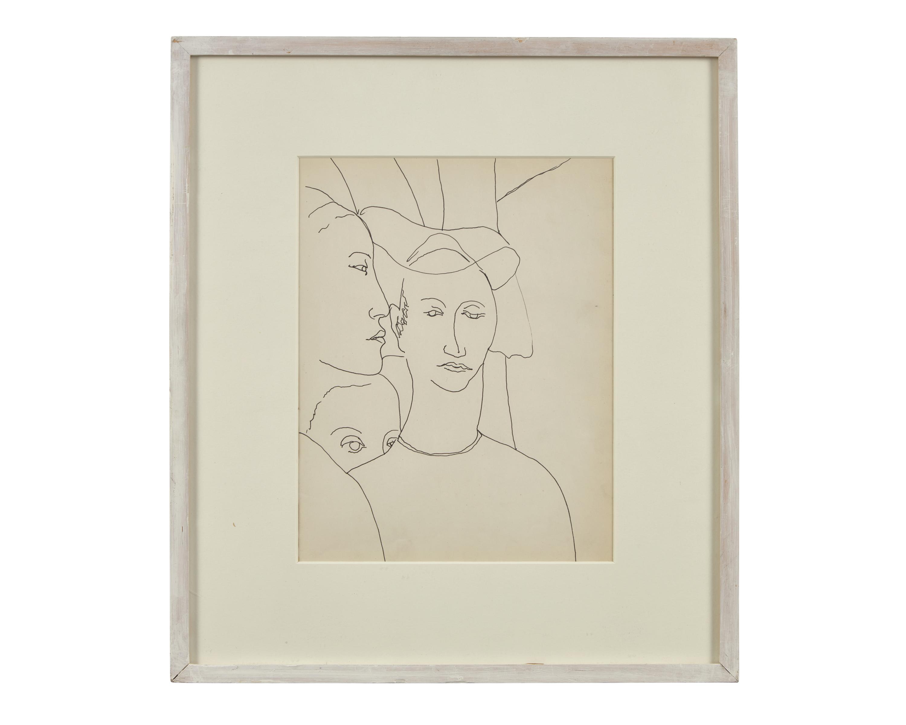 Ladies in Waiting Outside (Study from Piero della Francesca’s Discovery of the Wood of the True Cross and Meeting of Solomon and the Queen of Sheba), 1960-61