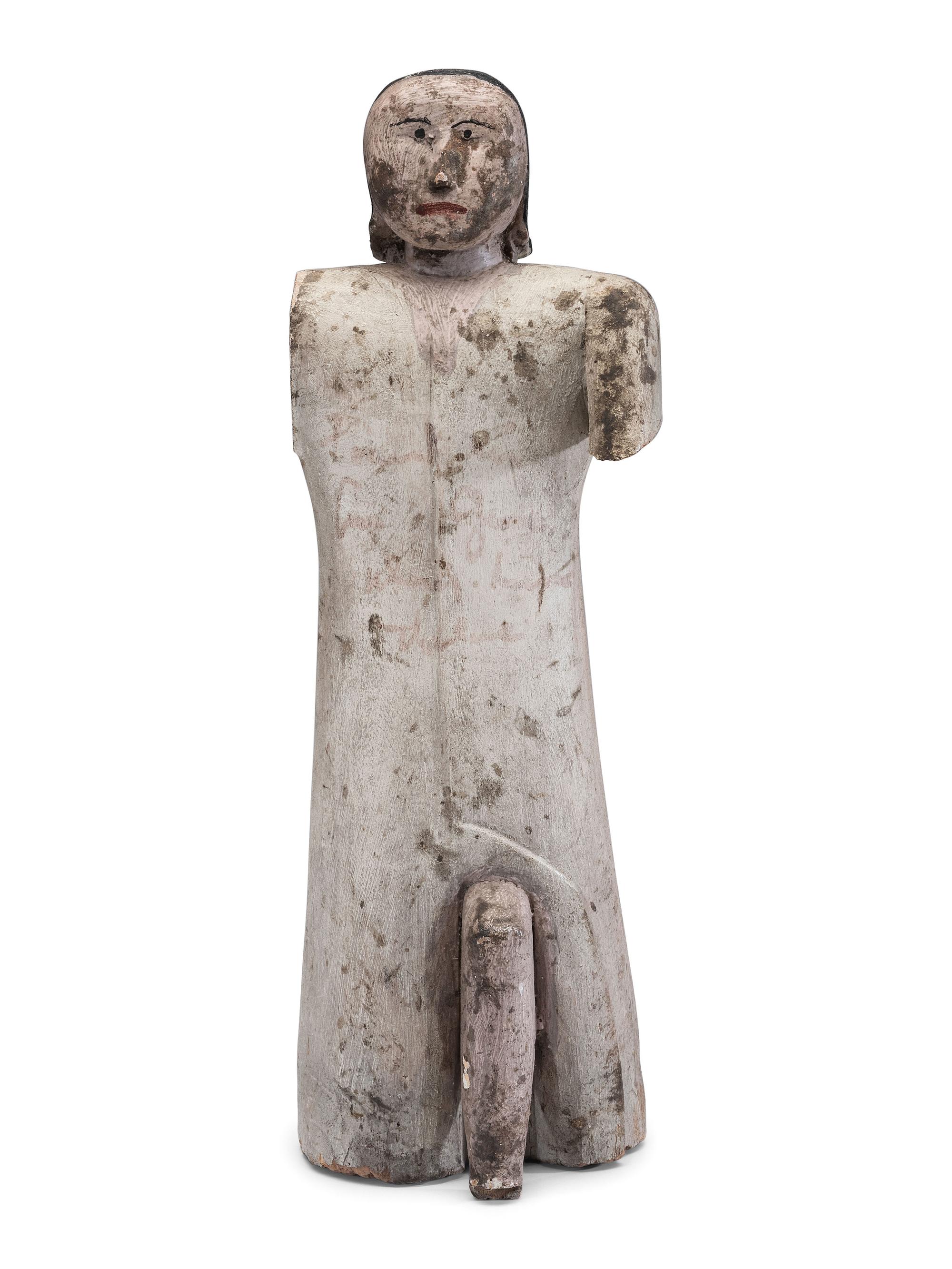 Odawa Carved Nativity Wood Figure From Cross Village, Michigan