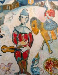 A Copy of a Painting by Marc Chagall Height 37 x width 29 inches.