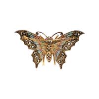DIAMOND AND PLIQUE-À-JOUR ENAMEL BUTTERFLY BROOCH
