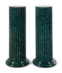 A Pair of Painted Wood Pedestals