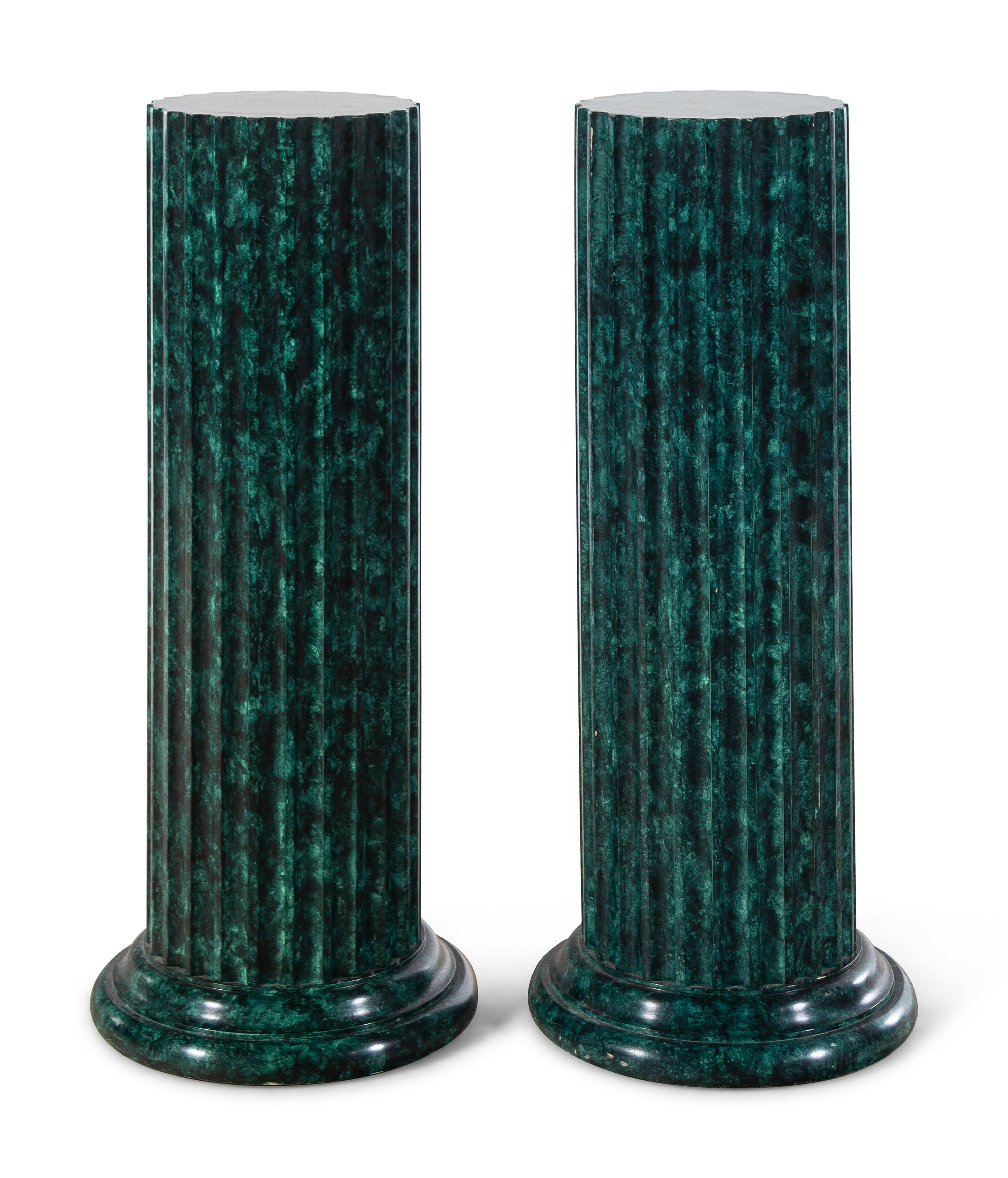 A Pair of Painted Wood Pedestals