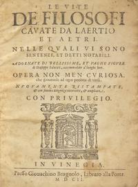 [Philosophy] Laertius, Diogenes. Le Vite de Filosofi...