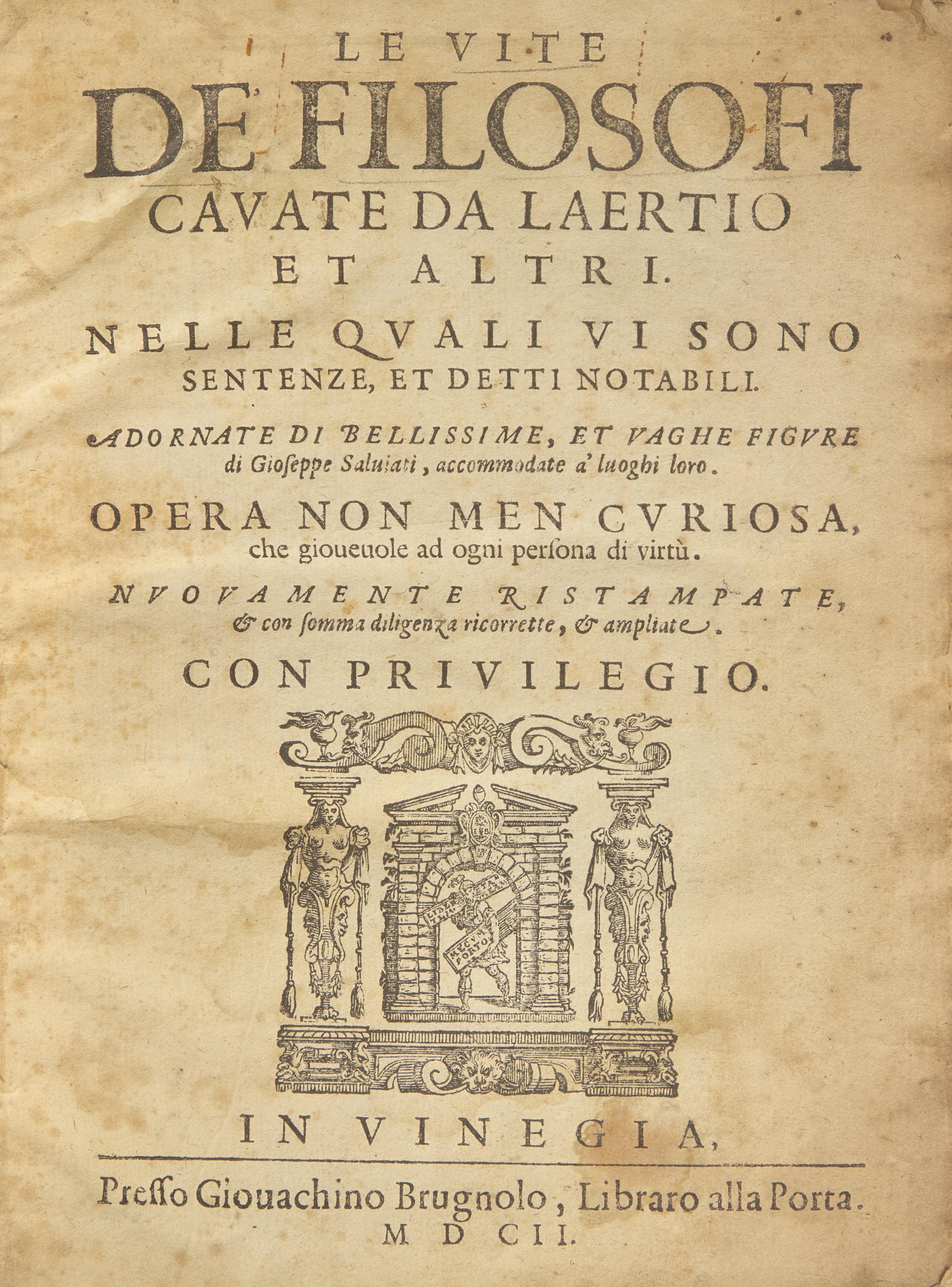 [Philosophy] Laertius, Diogenes. Le Vite de Filosofi...