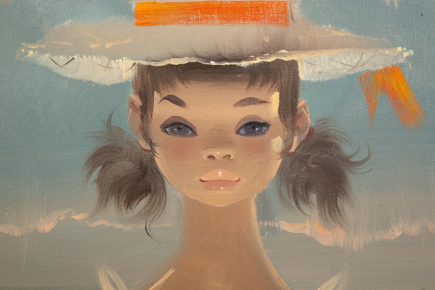 Girl in Hat with Pigtails
