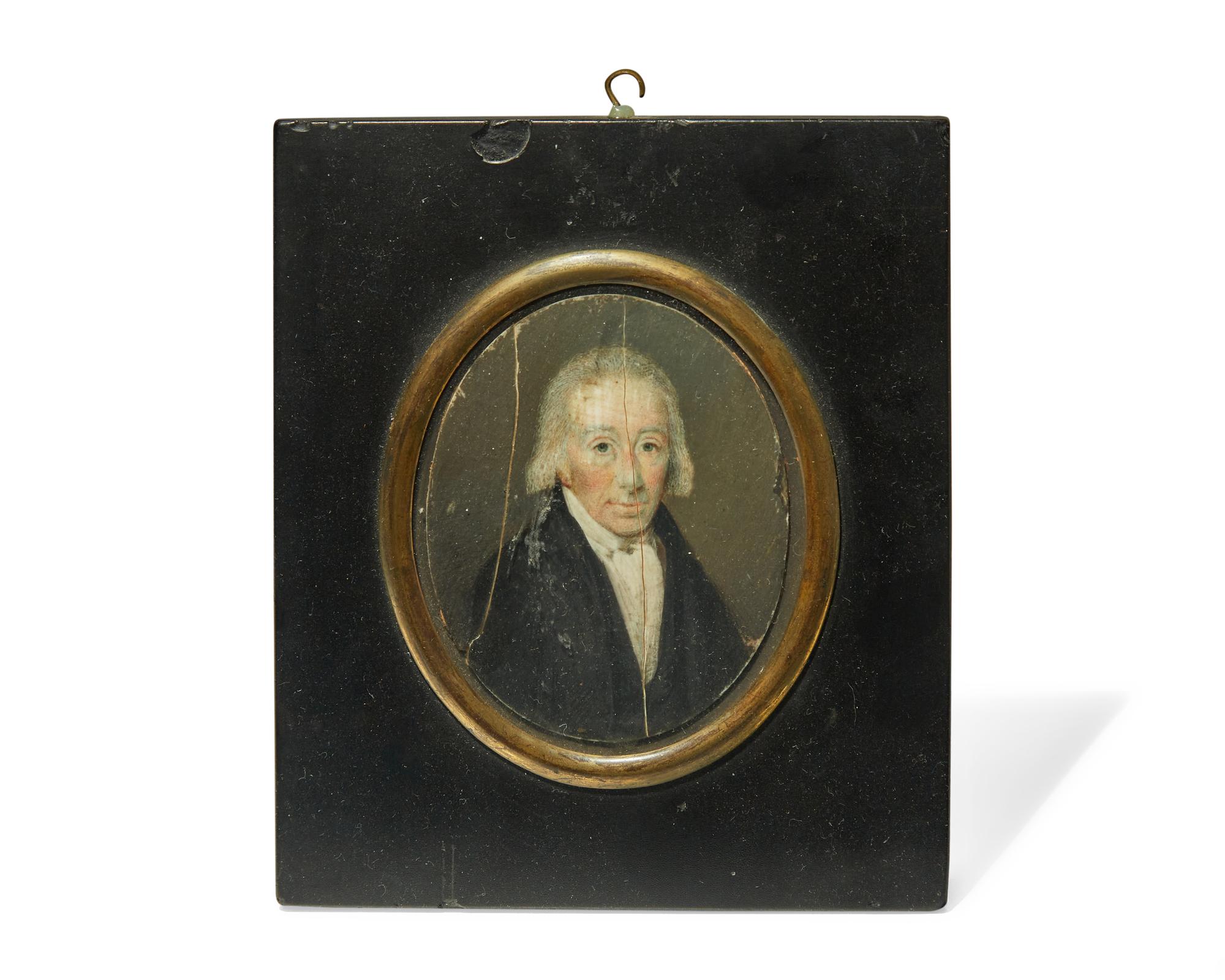 Anglo-American School 19th Century, A Portrait Miniature of a Gentleman