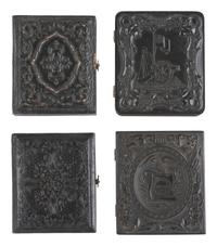 [CIVIL WAR]. A group of 4 ninth plate ambrotypes and tintypes of soldiers.