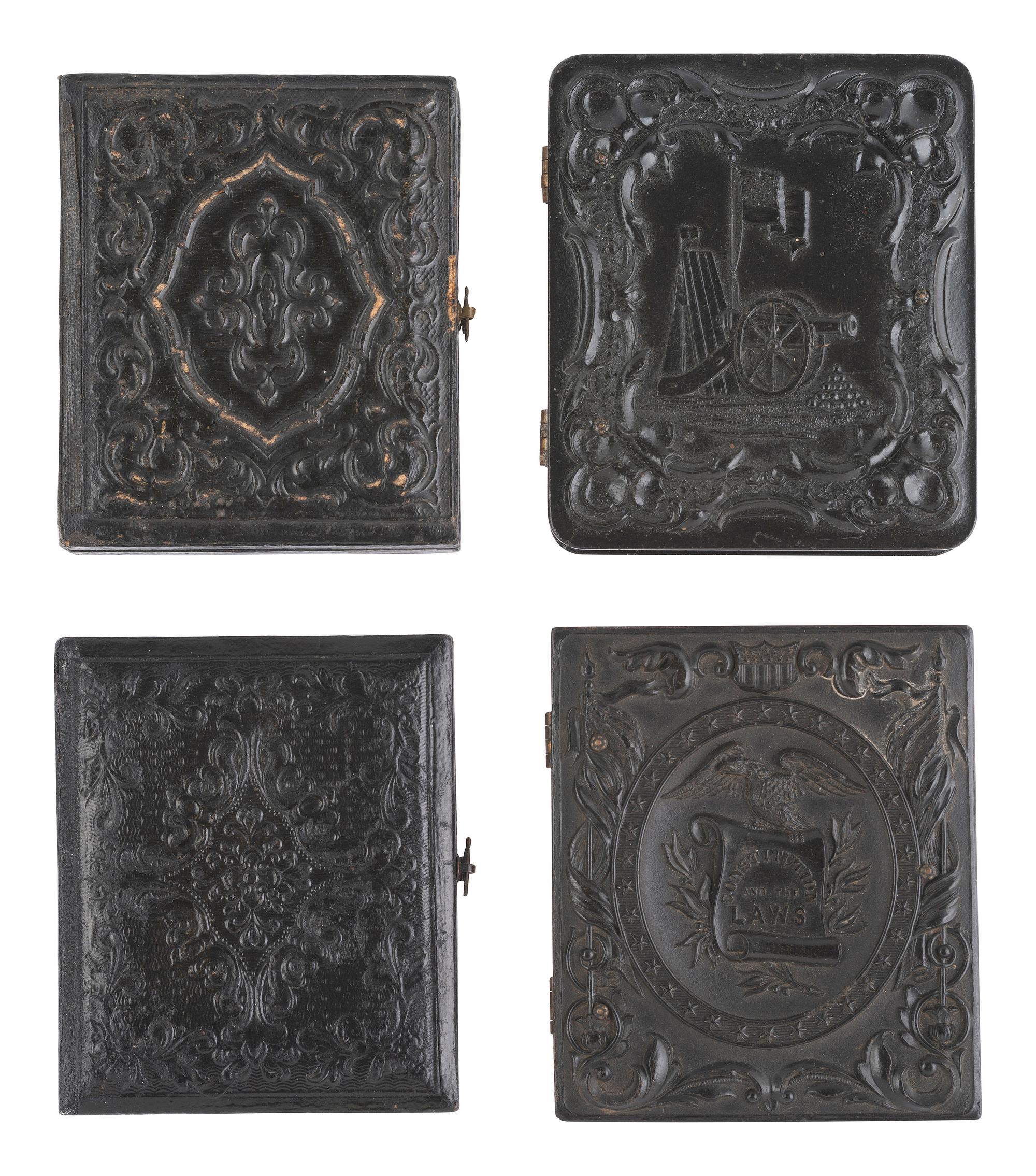 [CIVIL WAR]. A group of 4 ninth plate ambrotypes and tintypes of soldiers.