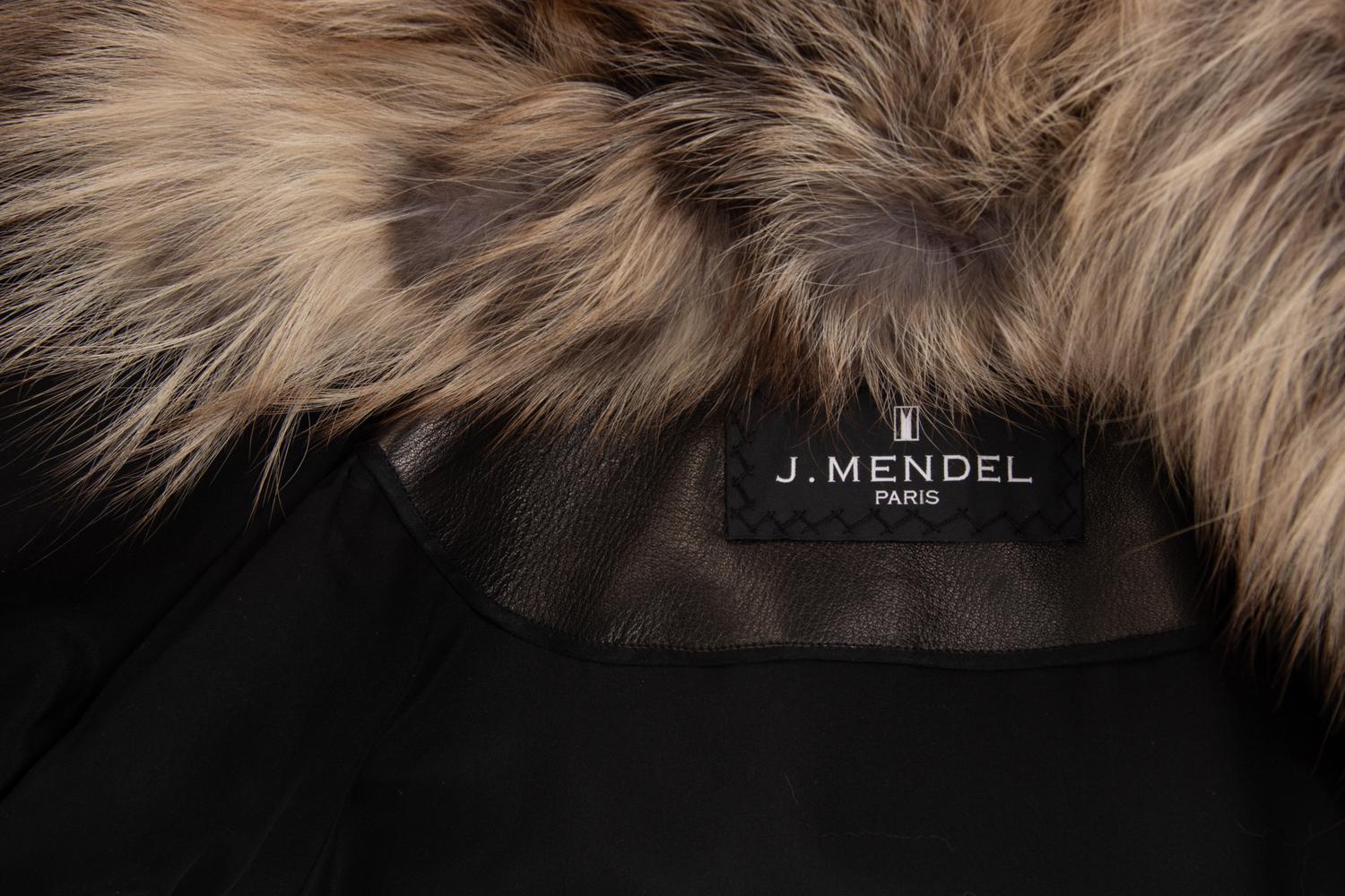 J. Mendel Leopard Print Cavallino Trench Coat with Fox Collar