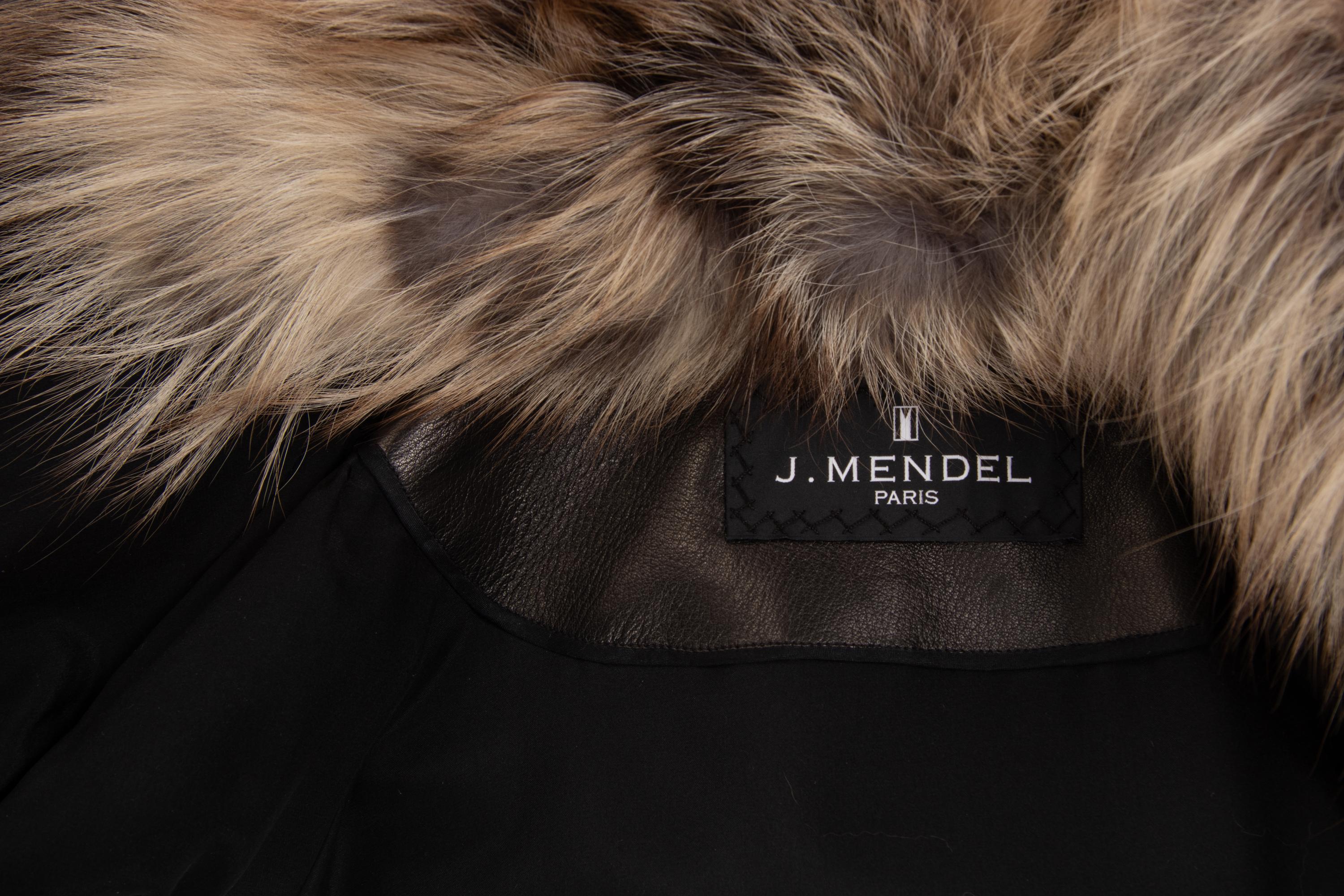 J. Mendel Leopard Print Cavallino Trench Coat with Fox Collar