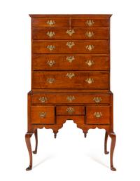 A Queen Anne Tiger Maple Highboy