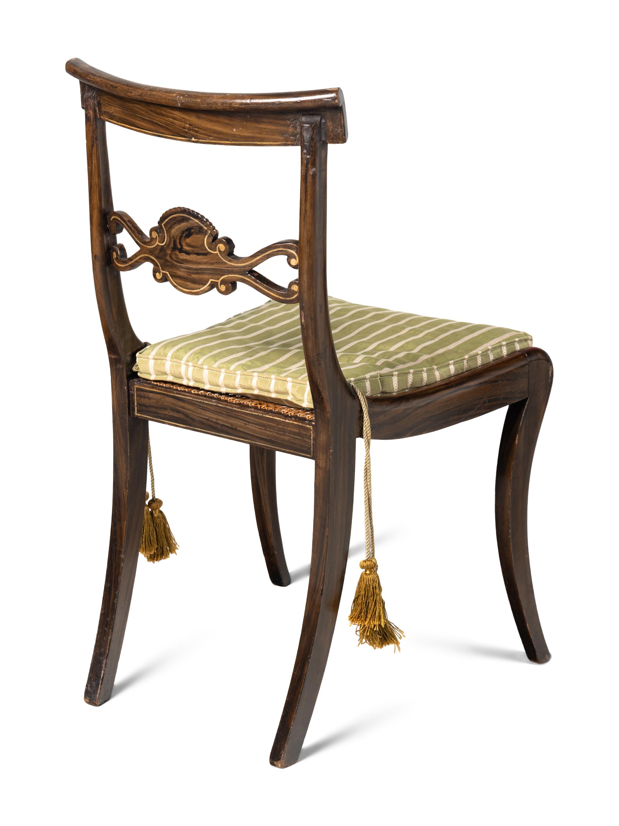 A Set of Six Regency Mahogany Side Chairs