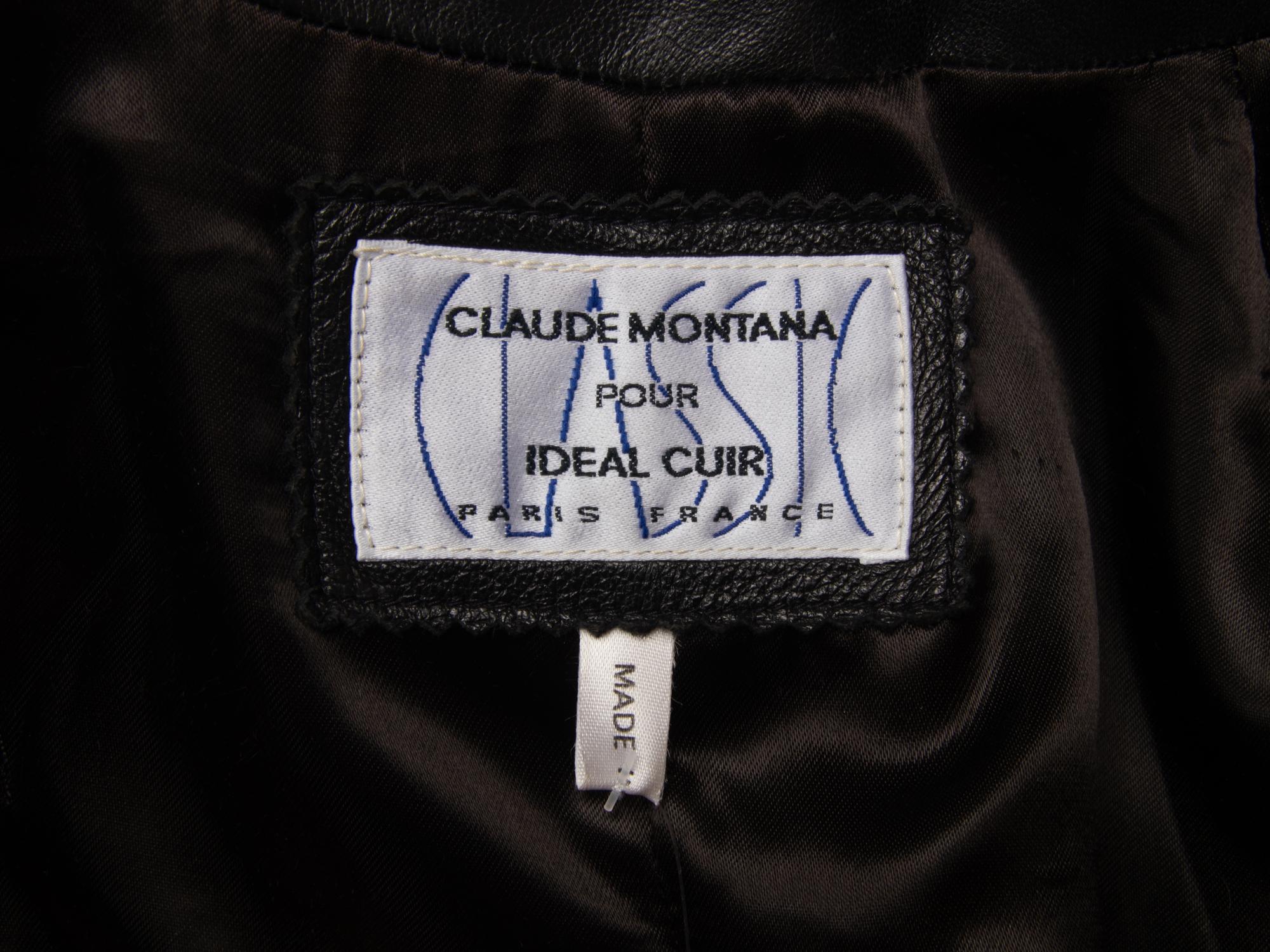 Claude Montana Leather Trench Coat