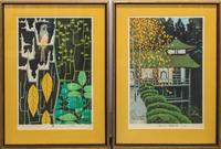 Two Japanese Woodblock Prints 15 x 10 inches. — SHIRO KASAMATSU (1898-1991)