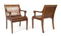 A Pair of Late 20th Century Carved Armchairs Height 33 x width 22 x depth 20 3/8 inches.