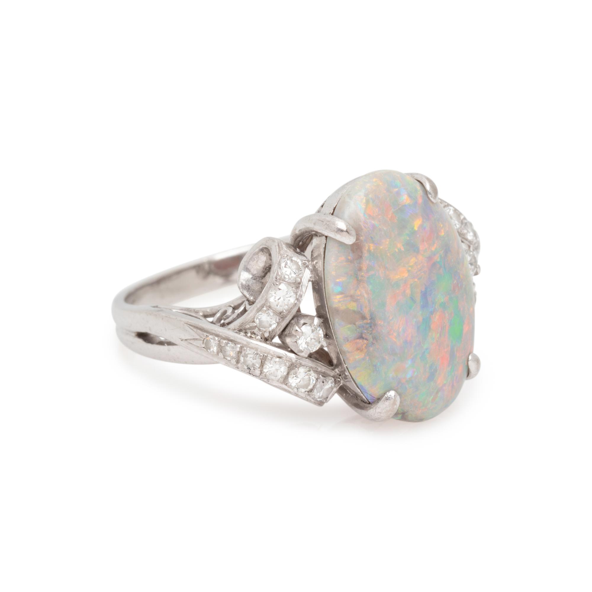 OPAL AND DIAMOND RING