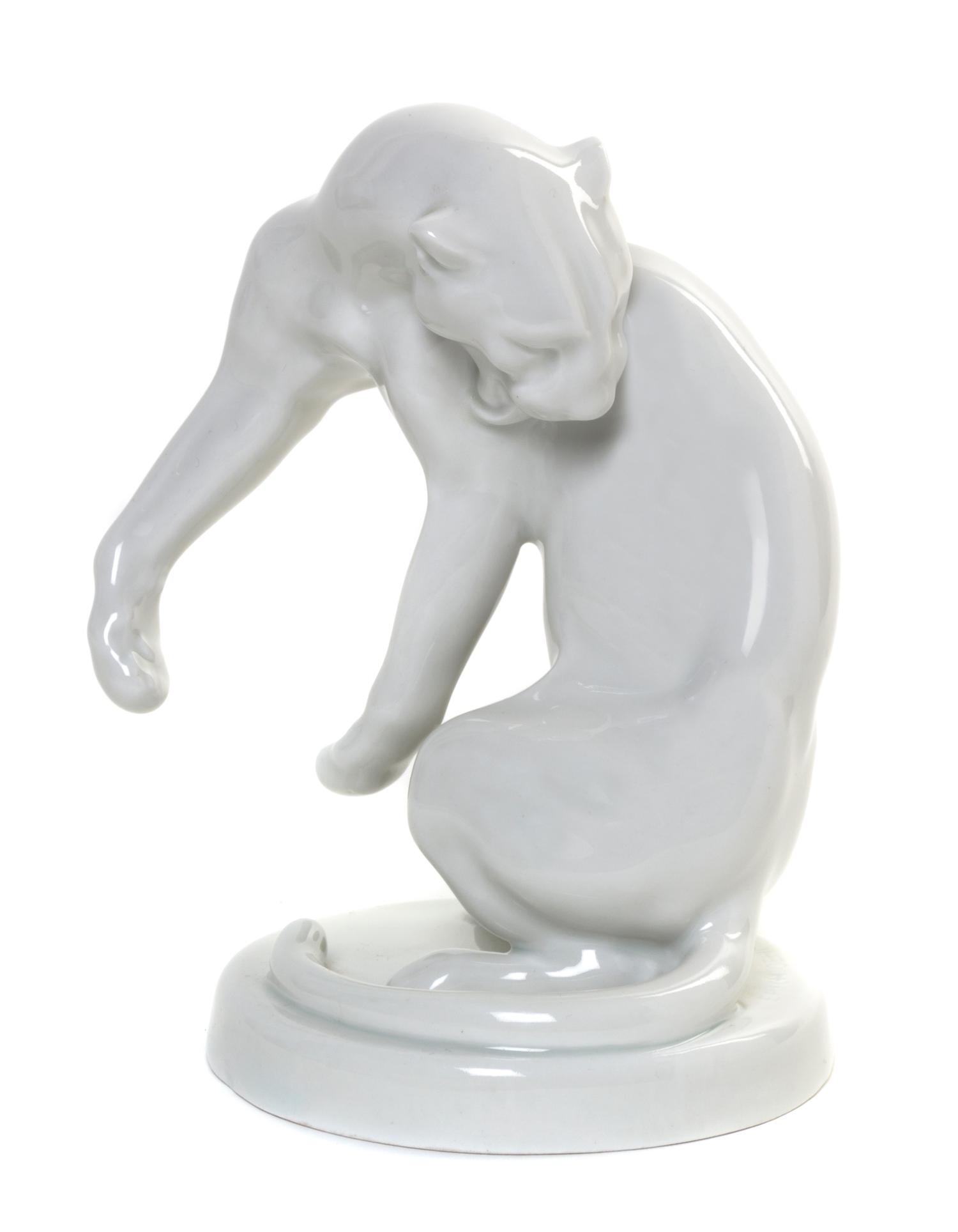 A Meissen Blanc de Chine Figure, Height 6 3/4 inches.