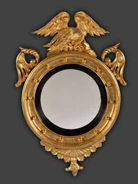 A Pair of Federal Giltwood Bull's Eye Looking Glasses