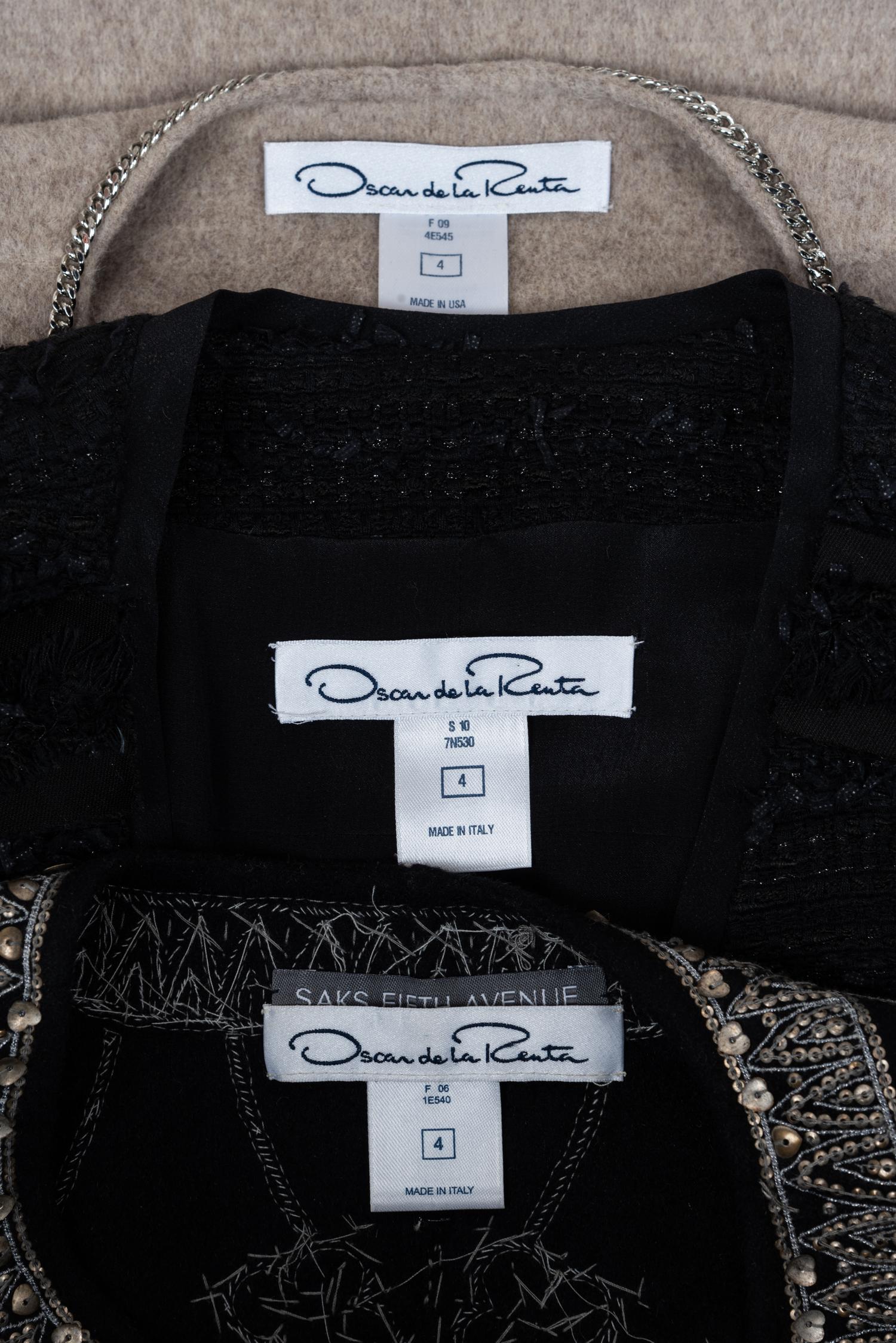 Three Oscar de la Renta Embellished Jackets, 2006-10