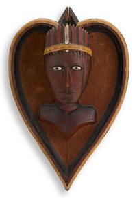 Carved and painted hanging match safe 19th century