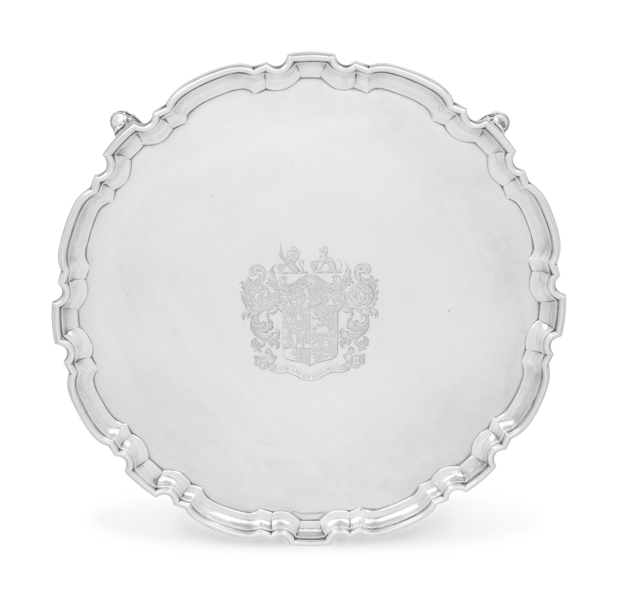 A Large English Britannia Silver Salver