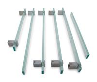 A Group of Five Fontana Arte Clear Crystal Towel Bars with Chrome Mounts — 20TH CENTURY